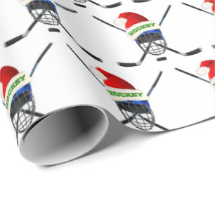 Cool Hockey Christmas Wrapping Paper or YOUR Image