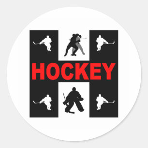 Cool hockey classic round sticker