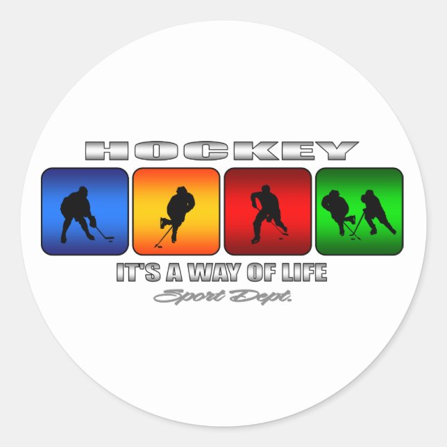 Cool Hockey It Is A Way Of Life Classic Round Sticker (Front)