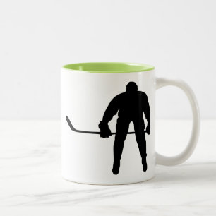 Cool Hockey Player Two-Tone Coffee Mug