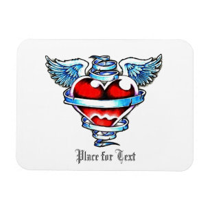 Cool Holy Heart with Angel Wings Magnet