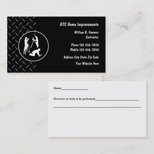 Cool Home Improvements Quote Business Cards (Front/Back)