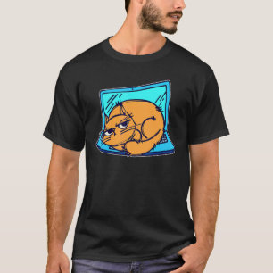 Cool Home Office Cat Work Job Laptop Homeworking T-Shirt