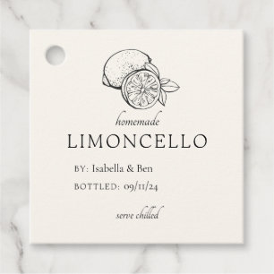 Cool Homemade Lemon Limoncello Thankyou Bottle Favour Tags
