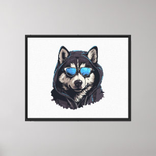 Cool 'Hooded Wolf' Stretched Canvas Print