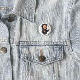 Cool Hoodie Boy Singing Sticker 🎧 Music Lover A 3 Cm Round Badge