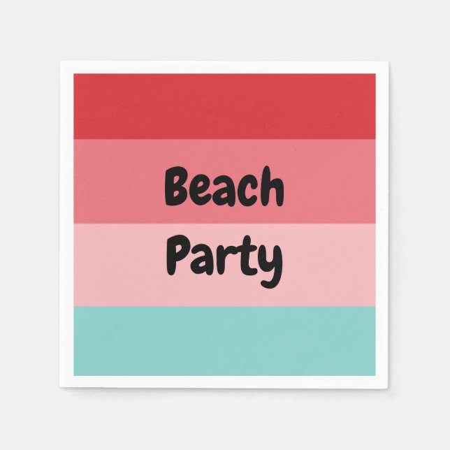 Cool Horizontal Striped Beach Party Napkin (Front)
