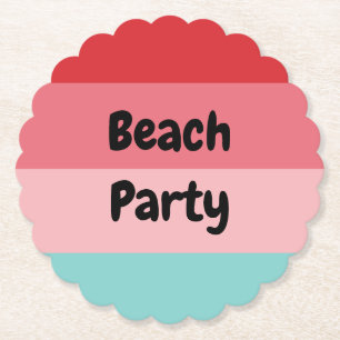 Cool Horizontal Striped Beach Party Paper Coaster