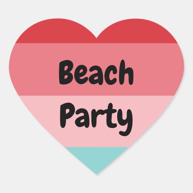 Cool Horizontal Striped  Heart Sticker (Front)