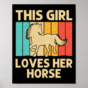 Cool Horse For Girls Kid Horseback Riding Lover Ro Poster
