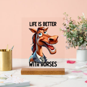 Cool horse lovers word art acrylic sign