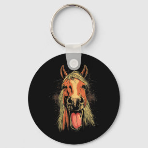 Cool Horse Showing Tongue Horses Riding On Horseba Key Ring