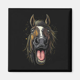 Cool Horse Showing Tongue Horses Riding On Horseba Magnet