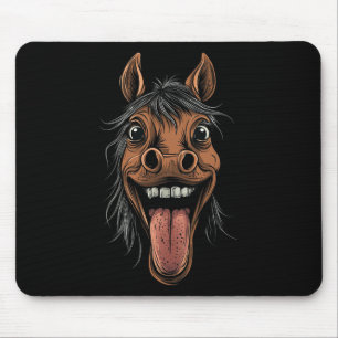 Cool Horse Showing Tongue Horses Riding On Horseba Mouse Mat