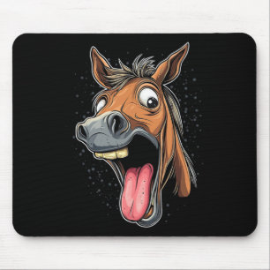 Cool Horse Showing Tongue Horses Riding On Horseba Mouse Mat