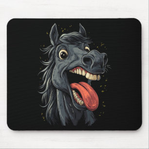 Cool Horse Showing Tongue Horses Riding On Horseba Mouse Mat