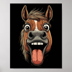 Cool Horse Showing Tongue Horses Riding On Horseba Poster
