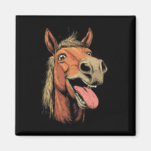 Cool Horse Showing Tongue Horses Riding On Horseck Magnet