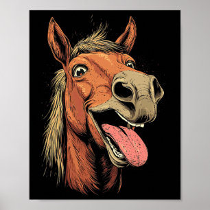 Cool Horse Showing Tongue Horses Riding On Horseck Poster