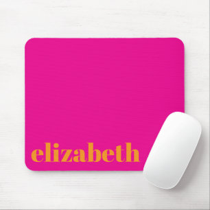 Cool Hot Pink and Orange Name Template Mouse Mat