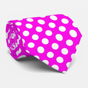 cool hot pink and white polka dot tie