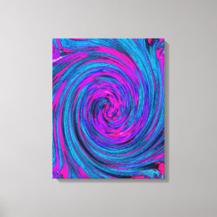 Cool Hot Pink, Purple and Blue Abstract Retro Canvas Print