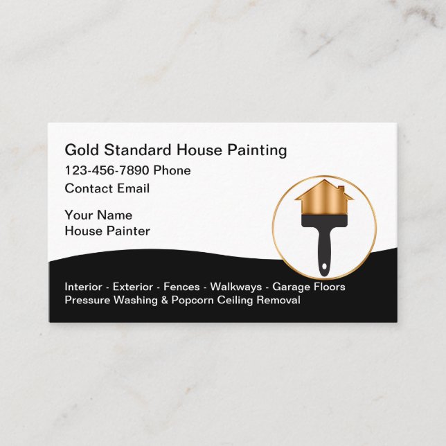 Cool House Painter Modern Business Card (Front)