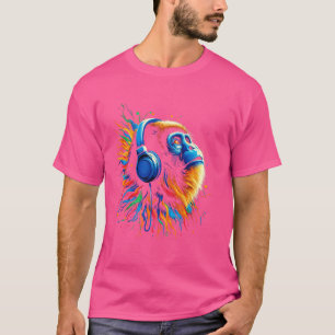 Cool Howler Monkey Headphone Music Art Christmas B T-Shirt