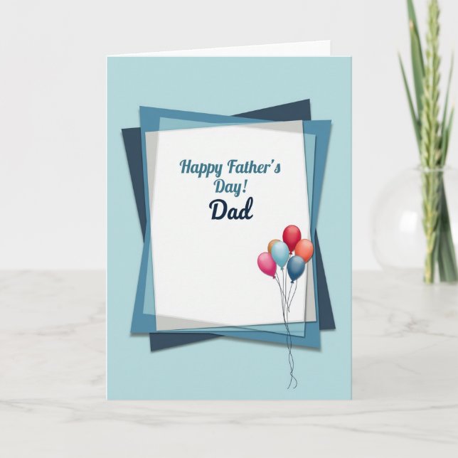 Cool Hues Fathers Day Paper Card (Front)