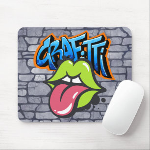 Cool Humour Graffiti colourful street art fun desi Mouse Mat