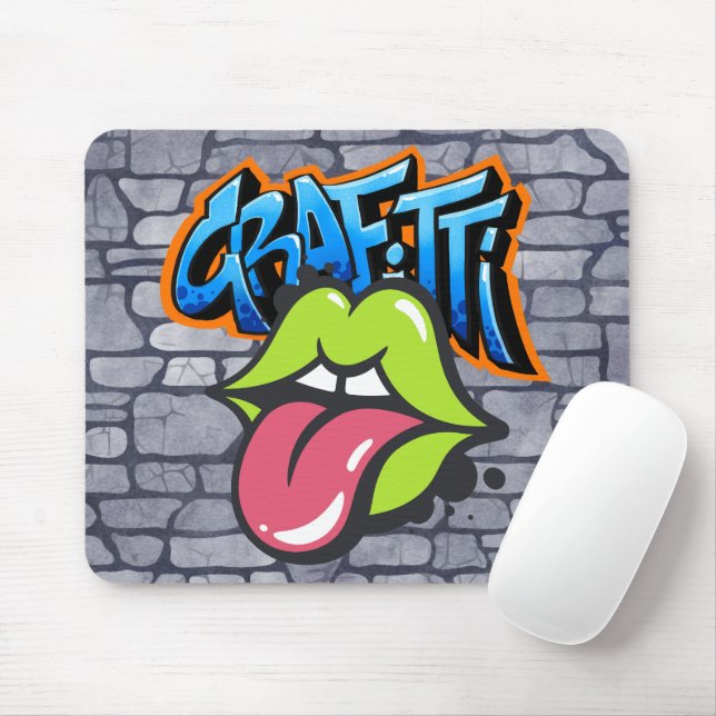 Cool Humour Graffiti colourful street art fun desi Mouse Mat (With Mouse)