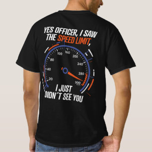 Cool humourous speed limit car t-shirt design