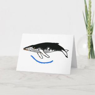 Cool Humpback WHALE -Endangered animal graphic Card