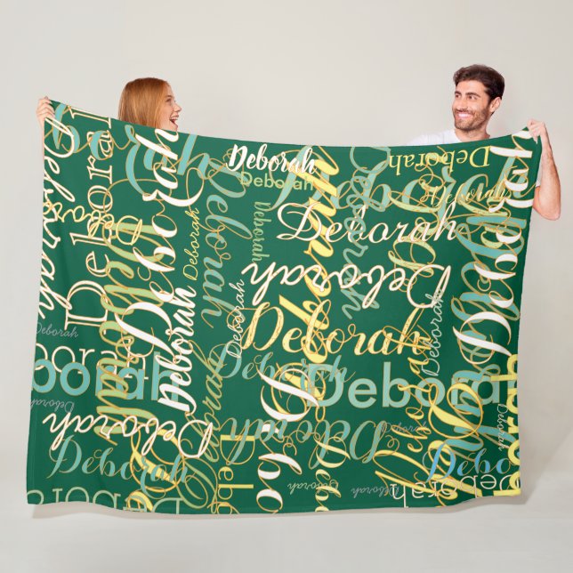 Cool Hunter-Green Blanket Full of Names (In Situ)