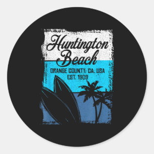 Cool Huntington Beach 2019 Surfing Competitions Classic Round Sticker