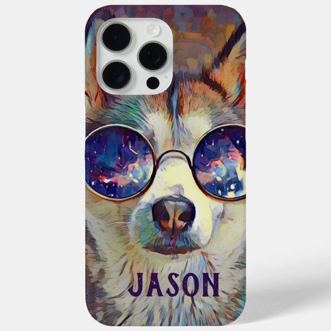 Cool Husky Dog in Sunglasses Personalised Case-Mate iPhone Case (Back)