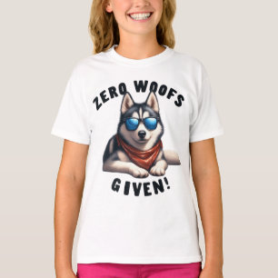 Cool Husky Dog Zero Woofs Given T-Shirt