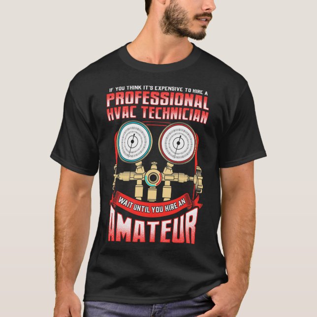 Cool HVAC Technician  With Pressure Gauges Motive  T-Shirt (Front)