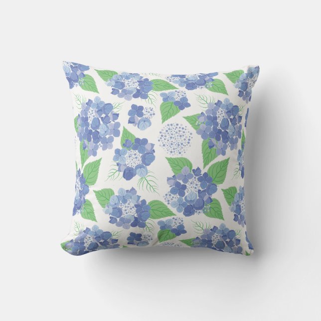 Cool hydrangea flowers cushion (Front)