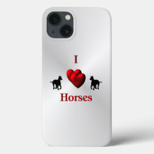 Cool I Heart Horses Design iPhone 13 Case
