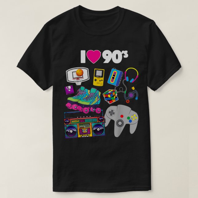 Cool I Heart Love 90x27s T-Shirt (Design Front)