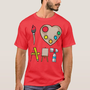 Cool I Love Art Fun Colourful Future Artist Craft  T-Shirt