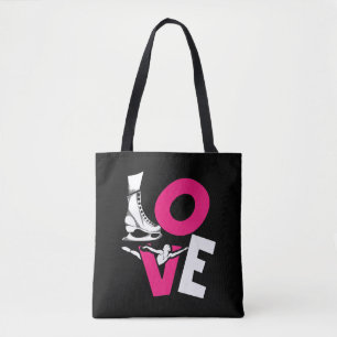 cool i love figure ice skating boys and girls gift tote bag