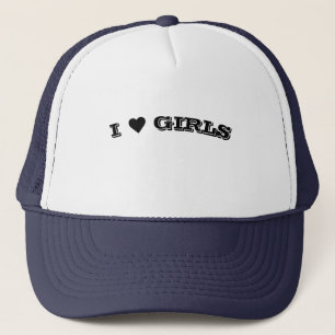 Cool I Love Girls Heart Baseball Cap, Trucker Hats