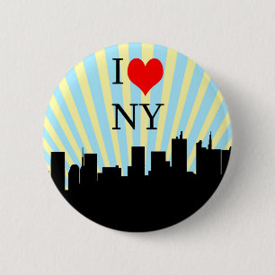 Cool I Love Heart New York Design 6 Cm Round Badge