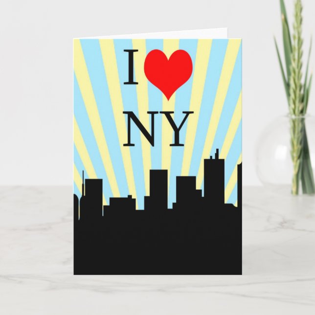 Cool I Love Heart New York Design Holiday Card (Front)