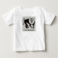 Cool I love MACAQUES - Endangered animal graphic