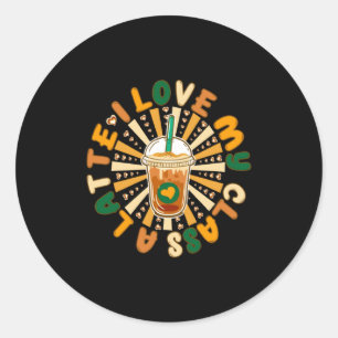 Cool I Love My Cl A Latte Valentines Day Coffee  Classic Round Sticker