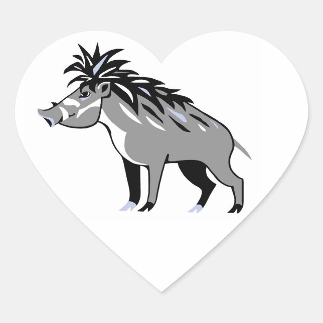 Cool I love Warty PIGS - Animal lover -Warthog Heart Sticker (Front)