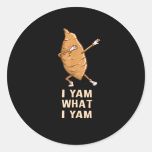 Cool I Yam What I Yam - Funny Dabbing Fan Dancer  Classic Round Sticker